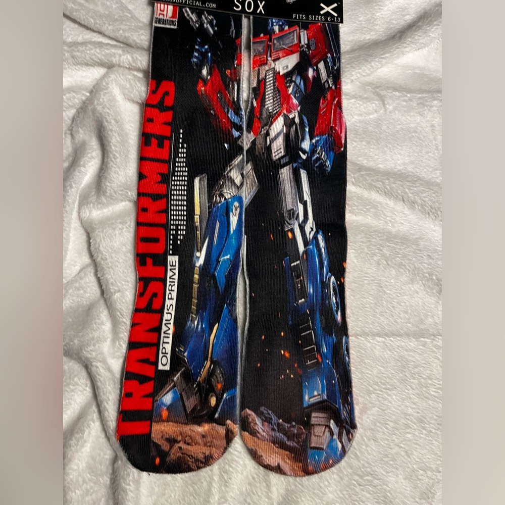 All natural 'Transformers' 100% cotton Unisex socks one size fits all 6-13